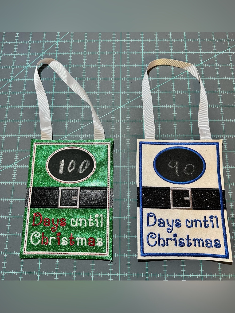Christmas Countdown Chalkboard door knob hangers - Set of 2